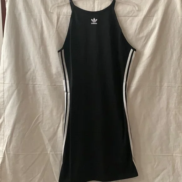 white christmas dresses Women's adidas Originals Adicolor Classics 3-Stripes Maxi Dress Black